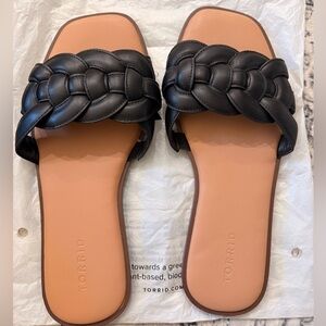 Torrid Black Braided Sandals